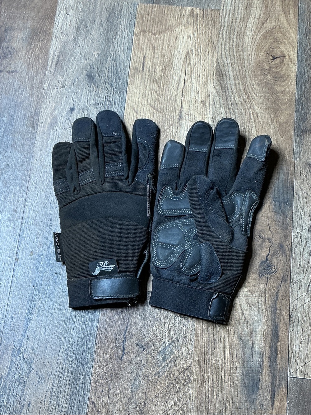 Black Tactical Hawk Armor Skin Work Gloves